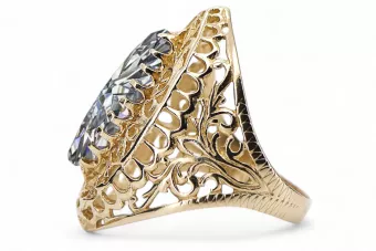 Aur galben 14K Zircon Inel Vintage Craft  vrc090y